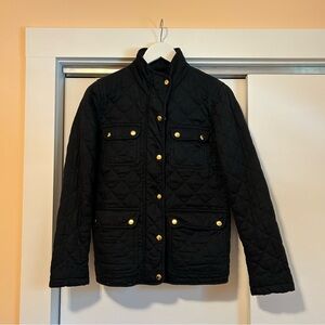 J. Crew Factory Black Quilted Utility Jacket